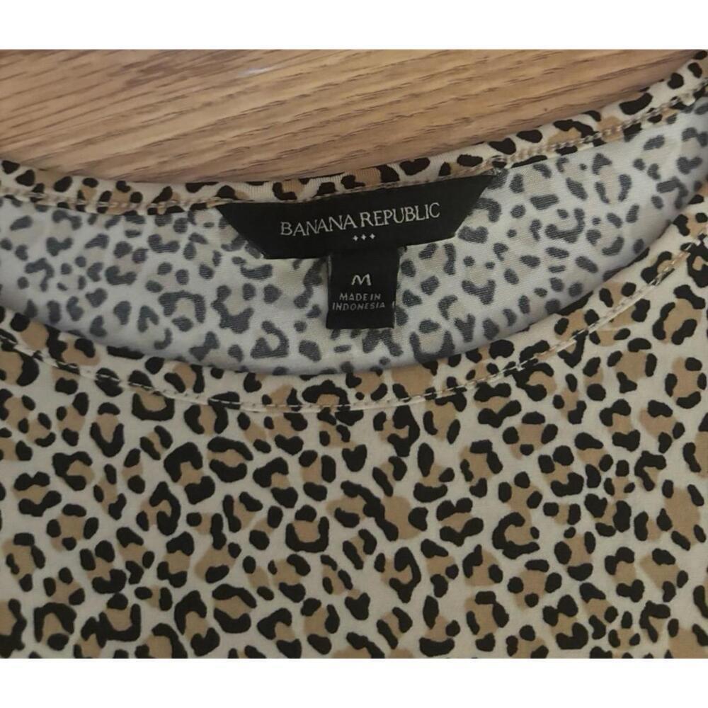 Banana Republic Long Sleeve Leopard Mini Dress Size Medium - Picture 3 of 10